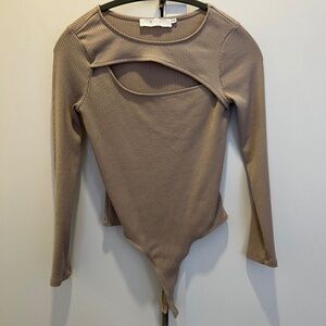 ASTR Nude Cutout Thong Bodysuit